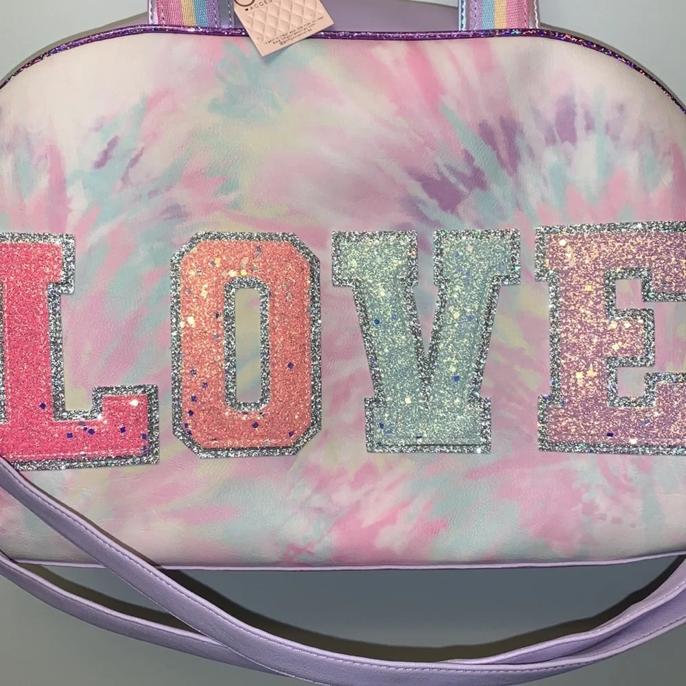 Girl's OMG Accessories Love Tie Dye‎ Duffle Bag - Purple